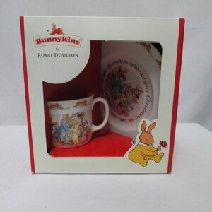 Royal Doulton Bunnykins Christening Plate & Mug 2 Piece Set England NIB NEW